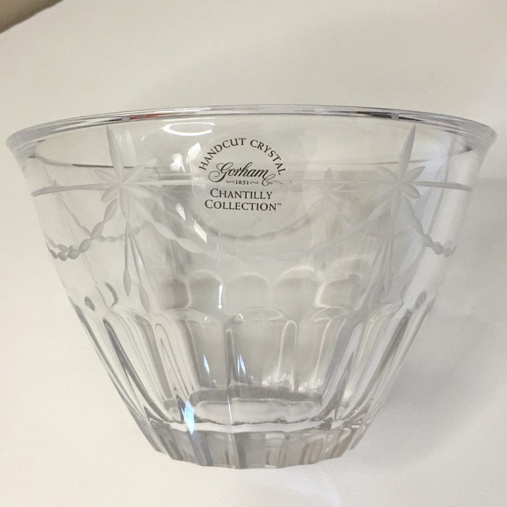 💎 Vintage 2000-2004 💎 GORHAM CRYSTAL "Chantilly Collection" 6 Inch Round… - Picture 2 of 10